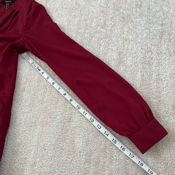 Forever 21 Long Sleeve Surplice Faux Wrap Shorts Romper S - Picture 8 of 10